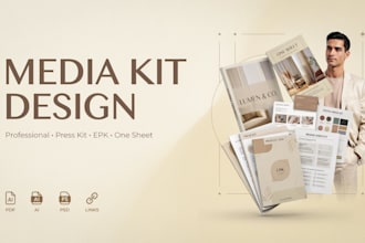 create a stunning media kit, press kit, epk, one sheet, and brand kit design