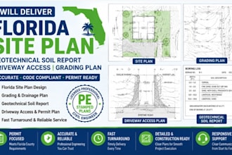 deliver florida site plan geotechnical soil report driveway access grading plan