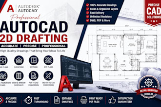 create professional autodesk autocad 2d drawings, floor plans, blueprints hvac