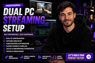 professionally set up dual PC streaming with obs studio