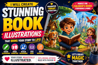 stunning custom book illustrations for childrens books and storybook kids book