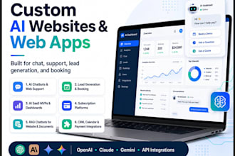 build custom ai website, chatbot, saas, and ai software