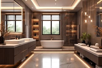 do 3d interior design for kitchen, bathroom, dining