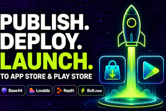 publish, deploy base44 replit lovable app to playstore or app store
