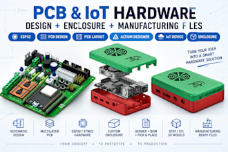 design pcb esp32 iot device enclosure embedded stystem and manufacturing files