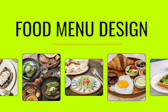 design professional food menu for restaurants, cafes and fast food