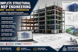design reinforced concrete, steel structures, foundations, and mep coordination