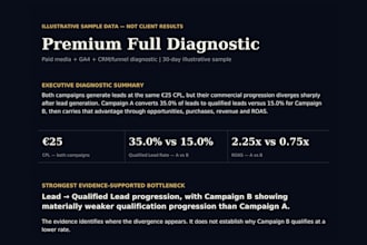 audit your google ads, meta ads, ga4 and funnel performance