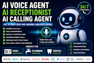 build ai voice agent ai receptionist ai calling agent for hvac plumbing dentists