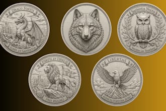 sculpt 3d coin model bas relief medallion cnc design for 3d printing