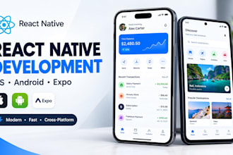 develop a modern react native app for android and ios