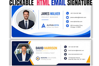 clickable HTML email signature for gmail  outlook apple mail, aninated logo