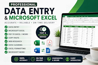 do data entry, microsoft excel, copy paste and web research