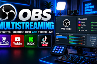 setup multistreaming to twitch youtube kick facebook and tiktok live