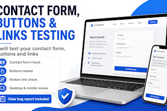 test your contact form, buttons and links