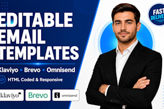 design an editable HTML email newsletter template for klaviyo brevo omnisend