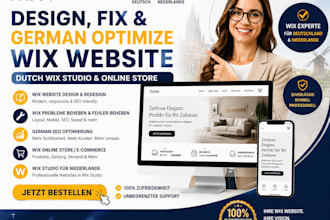 fix german wix website checkout error, redesign dutch wix studio, online store