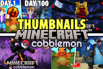 create professional minecraft cobblemon thumbnails