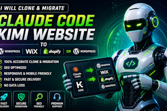 clone migrate claude code kimi website to wordpress wix shopify or wordpress seo