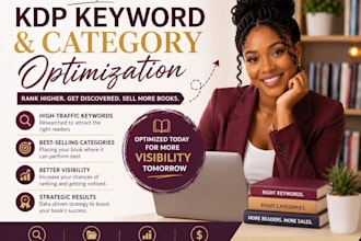optimize  amazon KDP keywords and categories for  higher book  visibility