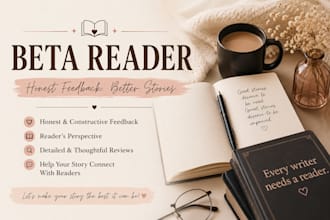 beta read your book and provide honest, constructive feedback