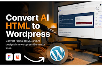 convert figma, ai HTML website to wordpress elementor