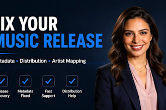 fix your rejected or stuck music release on distrokid, tunecore or cd baby
