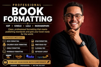 do book formatting,children book formatting for lulu, KDP kindle and ingramspark