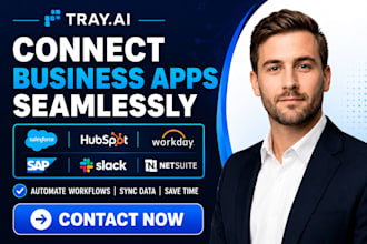 connect tray ai salesforce hubspot workday sap slack netsuite flow integration
