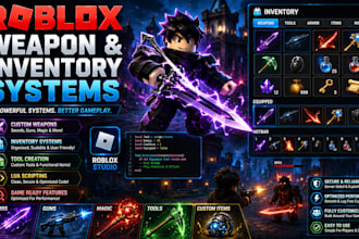 create roblox weapons, inventory and tool systems