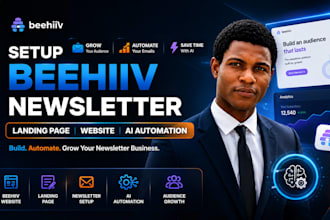 setup beehiiv newsletter beehive landing page beehiiv website, ai automation