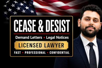 draft legal demand letter or cease and desist letter as a US lawyer