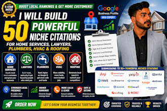 build 50 powerful niche citations for home services, lawyers, plumbers, hvac