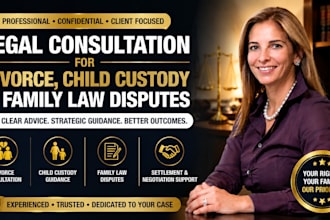 provide legal consultation for divorce, child custody and family law disputes