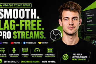 professionally set up obs studio streamers on twitch youtube and kick