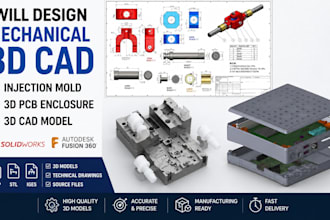 design mechanical 3d cad design injection mold 3d pcb enclosure 3d cad mold