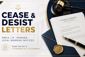 write an authoritative cease and desist notice for IP disputes