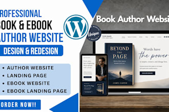 design ebook author website, online course website, author landing page website