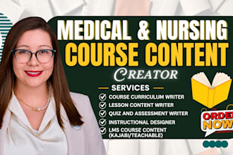 create medical education course, nursing online course content and curriculum