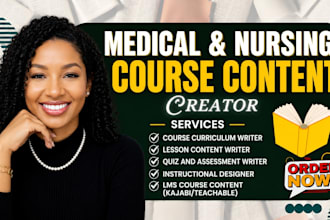 create medical education course, nursing online course content and curriculum