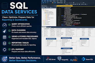 create sql queries, views, and reporting datasets