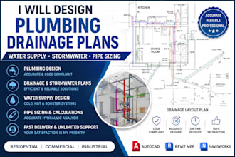 design plumbing drainage plans water supply stormwater pipe sizing