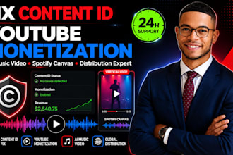 do ai music video distribution, you tube monetization, fix youtube content id
