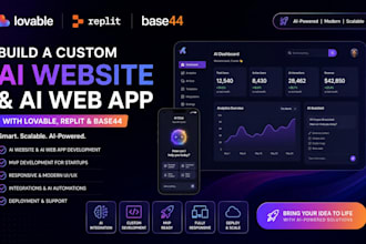 build a custom ai website, ai app using lovable, replit, base44 ai web app mvp