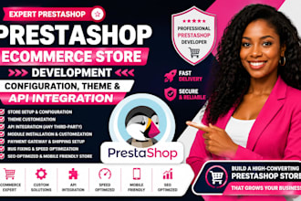 develop prestashop ecommerce store configuration, theme api integration