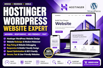 design, redesign debug and fix hostinger wordpress website