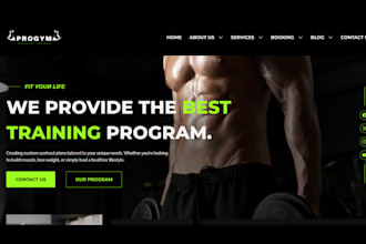 design fitness website, gym fitness yoga website personal trainer website