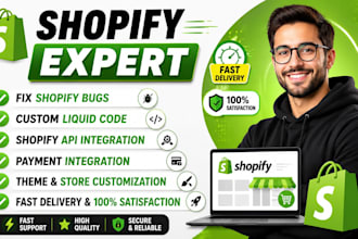 fix shopify bugs custom shopify liquid code, shopify api and payment integration