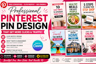 clickable pinterest pins in canva for etsy shopify and pin design, blog pins