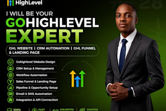 gohighlevel expert ghl website CRM automation ghl funnel and landing page